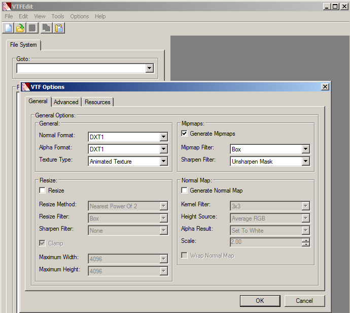 VTFEdit Settings